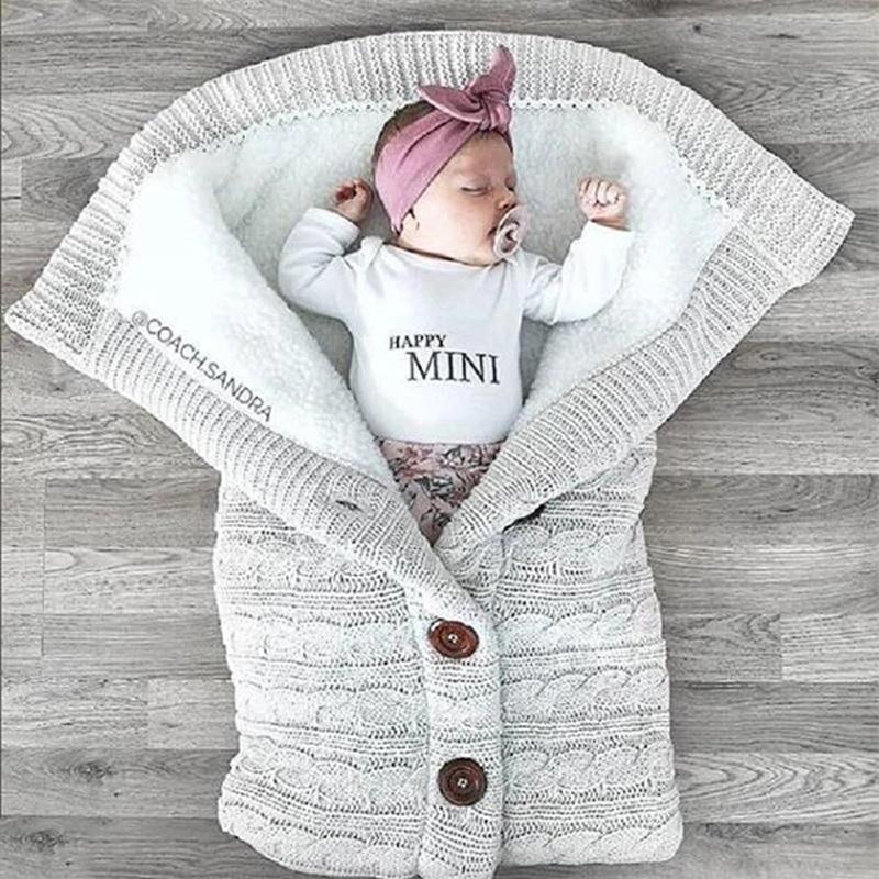 Đồ Sơ Sinh Bé Trai Mùa Đông Ấm Túi Ngủ Trẻ Sơ Sinh Phối Nút Đầm Bọc Đầm Xe Đẩy Bọc Tập Đi Chăn Túi Ngủ Cho Bé