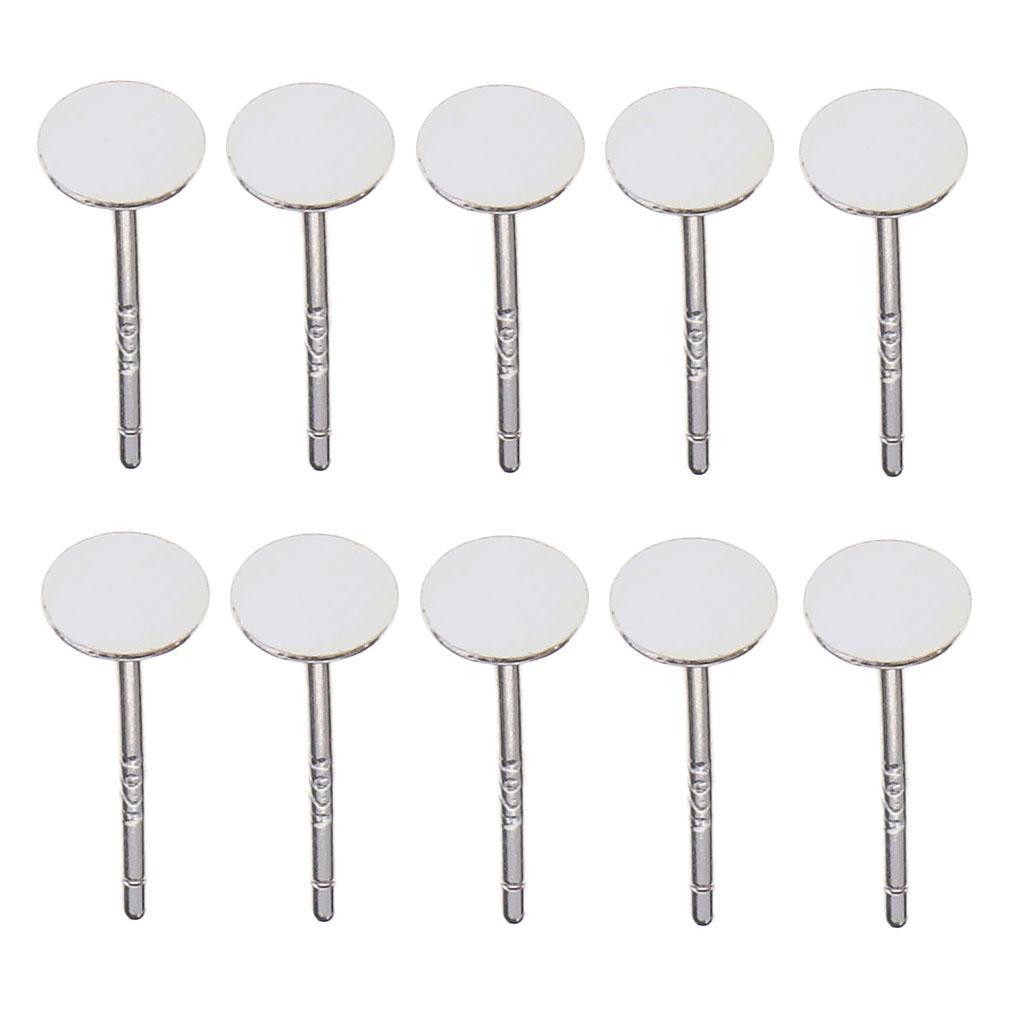 Sliver Earrings Posts Flat Pad Blank Ear Stud Pin for Earring Making Findings 10 mm Pack of 5 Paris