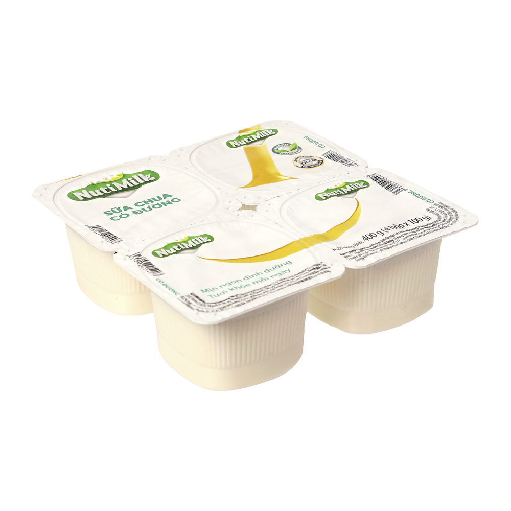 Lốc 4 Hộp Sữa Chua Có Đường Nuti Sữa Tươi 100 100G