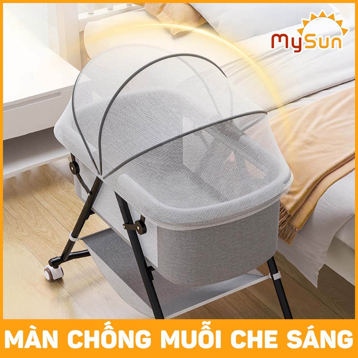 Nôi giường cũi cho em bé sơ sinh ngủ Base MySun