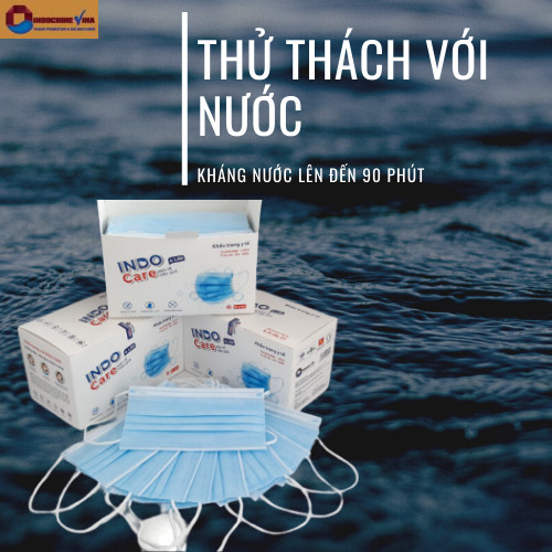 KHẨU TRANG Y TẾ INDO CARE, 4 LỚP KHÁNG KHUẨN, BẢO VỆ CÁ NHÂN, CHỐNG KHÓI BỤI, DIỆT KHUẨN 99%, HỘP 50 CÁI