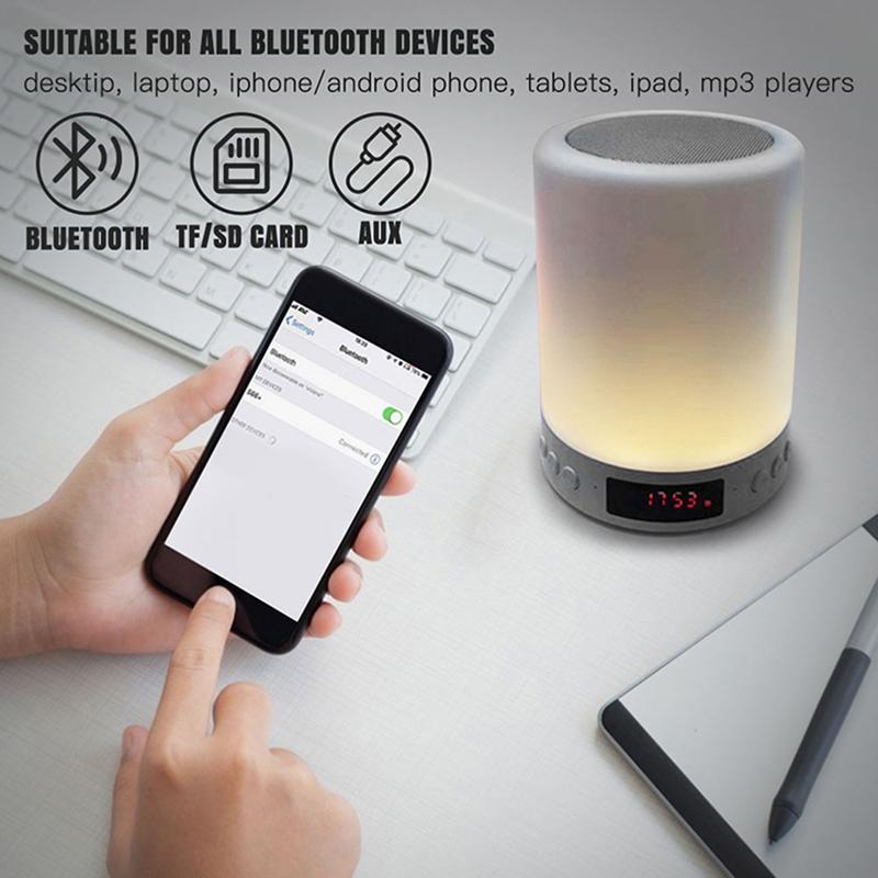 Người chơi bluetooth không dây di động Mini Touch Pat nhẹ Đèn LED Đèn LED Đèn Night Đèn bàn ngủ cho giấc ngủ ngon hơn Color: with LED