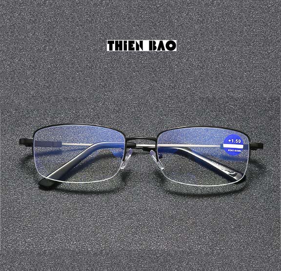 Kính lão thị, kính viễn thị Nam nữ KVM367 hàng đẹp xẻ cước chống as xanh Gọng TITANIUM càng dẻo chuẩn độ