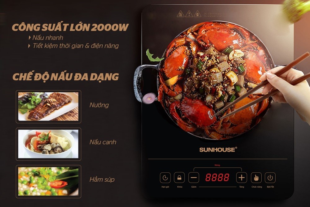 Bếp hồng ngoại cảm ứng Sunhouse SHD6014 - Hàng chính hãng