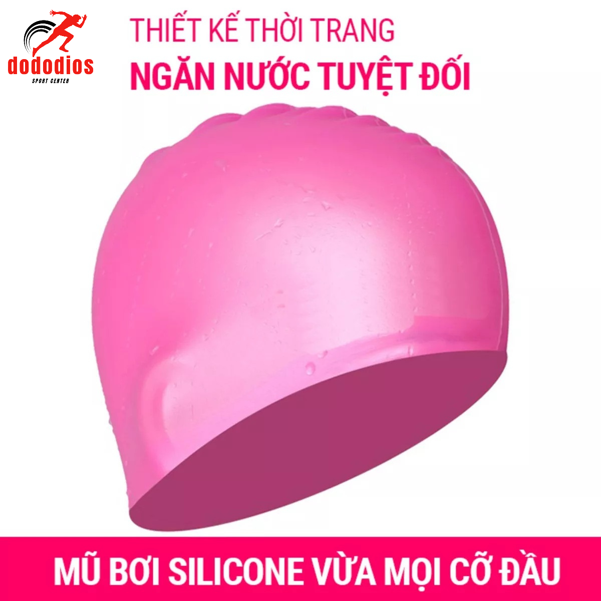 Nón bơi mũ bơi trơn silicone chống thống nước cao cấp CA31 dododios Collection - Hàng Chính hãng dododios