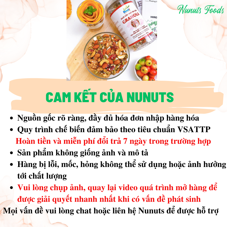 Granola siêu hạt macca úc Nunuts với 10% yến mạch là ngũ cốc ăn liền dành cho bà bầu, người muốn tăng giảm cân nặng