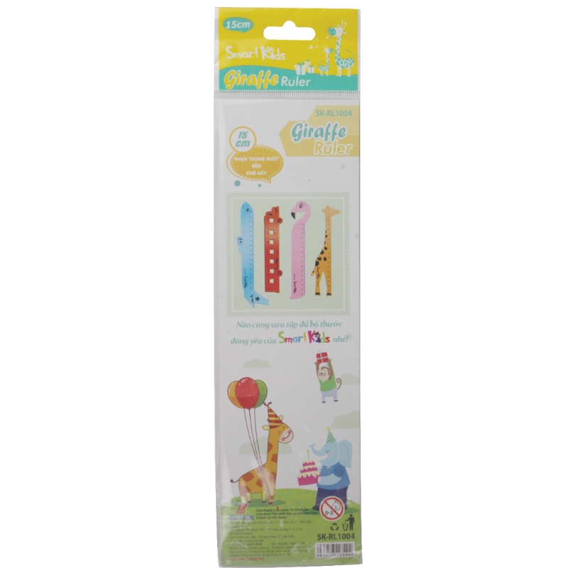 Bộ 3 Thước Kẻ Con Hươu Smart Kids 15cm SK-RL1004