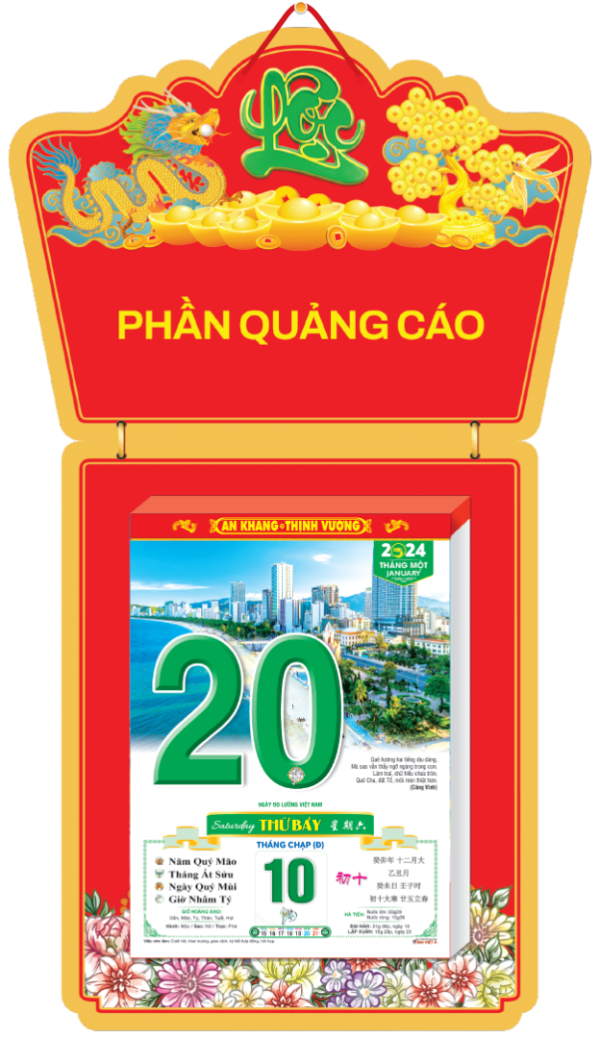 Lịch 2024, lịch treo tường 2024, lịch bloc 2024, cuốn lịch 2024, lich tết 2024, Lịch Bloc 2024 Cực Đại Đại Việt Á VIỆT NAM QUÊ HƯƠNG TÔI DVA13 – 14