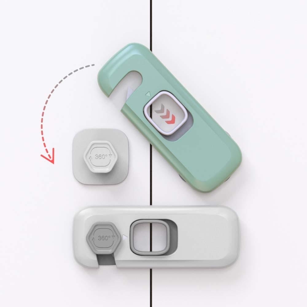 Khóa Chốt Cánh Tủ Kiểu Dáng Hiện Đại, Chốt Tủ Đa Năng, An Toàn Cho Bé, Sử Dụng Miếng Dán 3M Chắc Chắn. TakyHome 3107