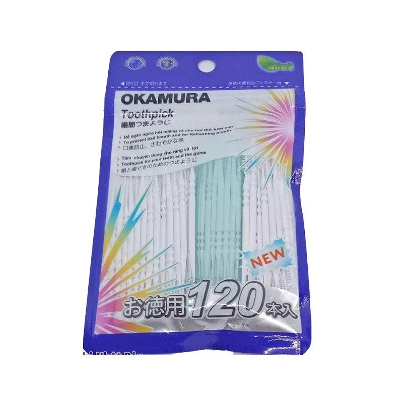 Combo 3 Gói tăm nhựa nha khoa cao cấp Okamura gói 120 chiếc