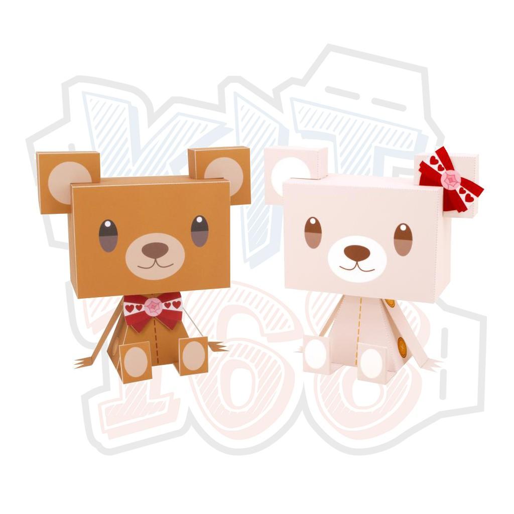 Mô hình giấy động vật Gấu Teddy Cute ver 1 + 2