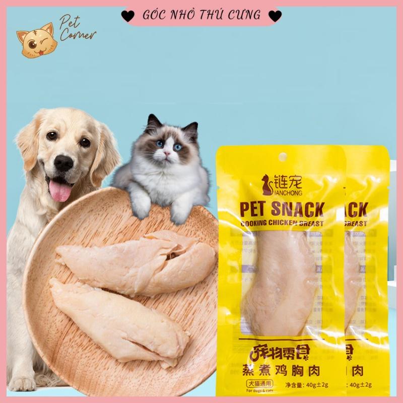 Ức gà hấp ăn liền cho chó mèo - Ức gà Pet Snack, Real Chicken, Masti cho thú cưng (40g)