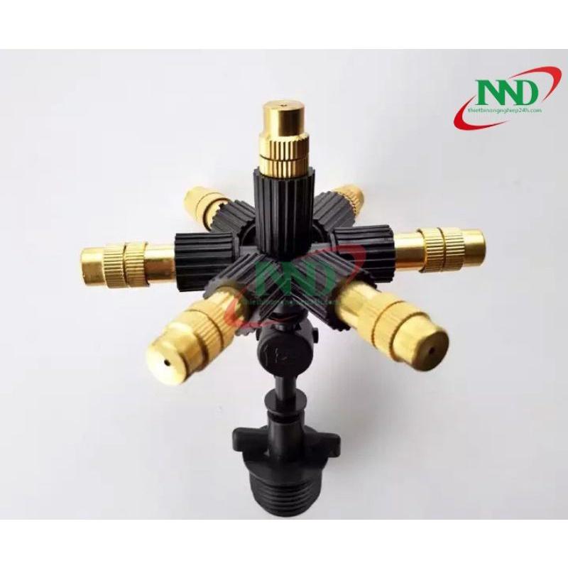 Béc phun sương 7 hướng đầu đồng +van chống rỉ+ren21