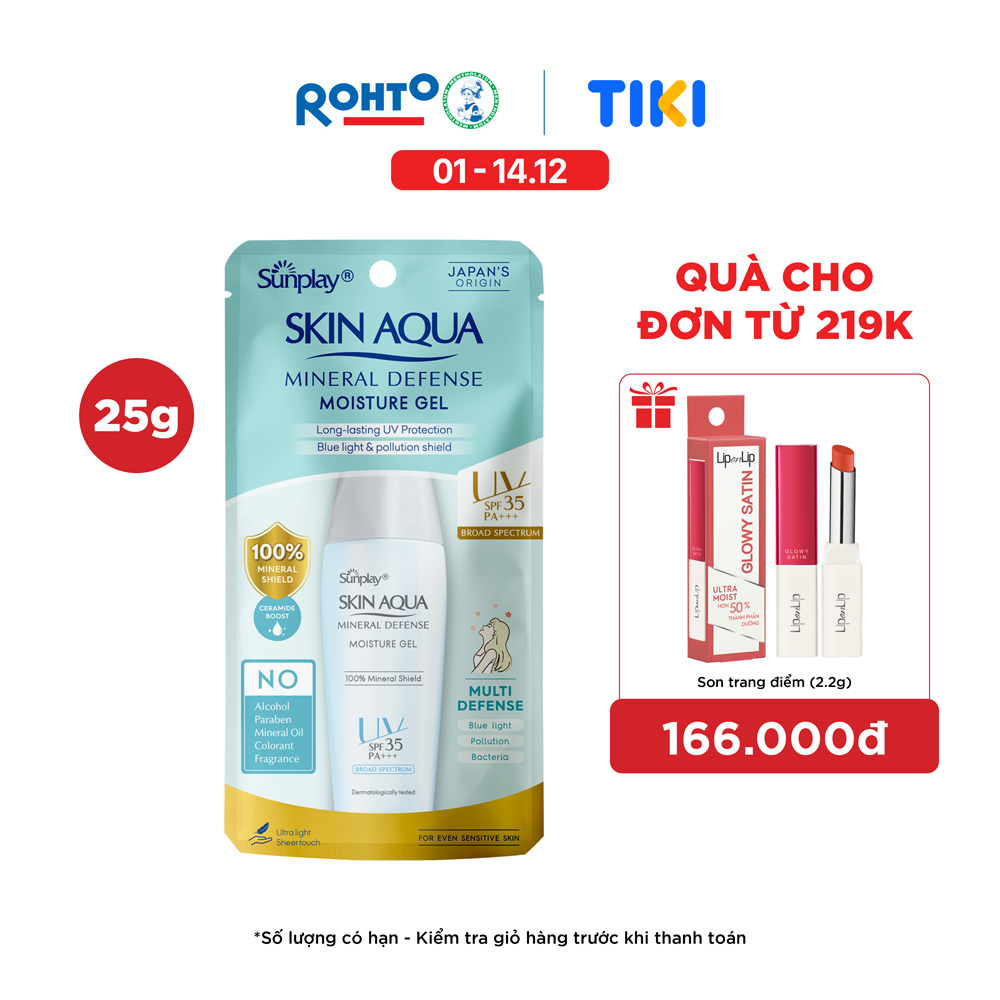 Gel Chống Nắng Vật Lý Bảo Vệ Da Dưỡng Ẩm Sunplay Skin Aqua Mineral Defense Moisture Gel Spf35 Pa 25G