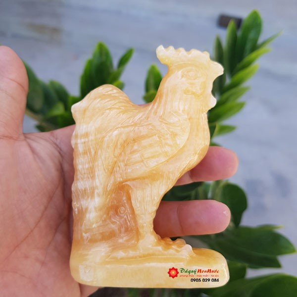 Tượng đá gà 12 con giáp phong thủy đá ngọc hoàng long 10cm đá Non Nước