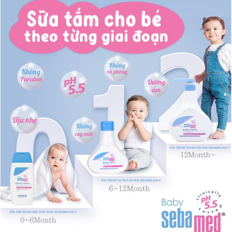 Sữa tắm gội dịu nhẹ toàn thân cho bé Sebamed pH5.5 chai 200ml