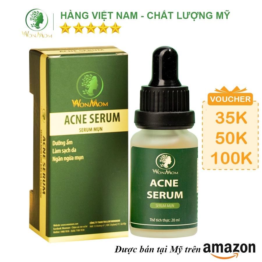 Acne serum đánh bay mụn, sạch thâm sẹo, dưỡng trắng da Wonmom 20ml