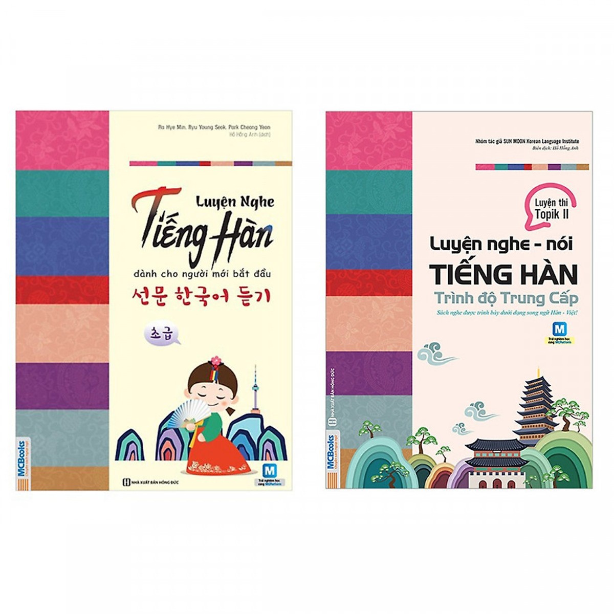 Combo Luyện Nghe Tiếng Hàn Dành Cho Người Mới Bắt Đầu và Trình Độ Trung Cấp ( Tặng Kèm Bookmark)