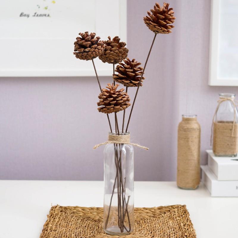 Lọ hoa thủy tinh trong - decor trang trí vintage