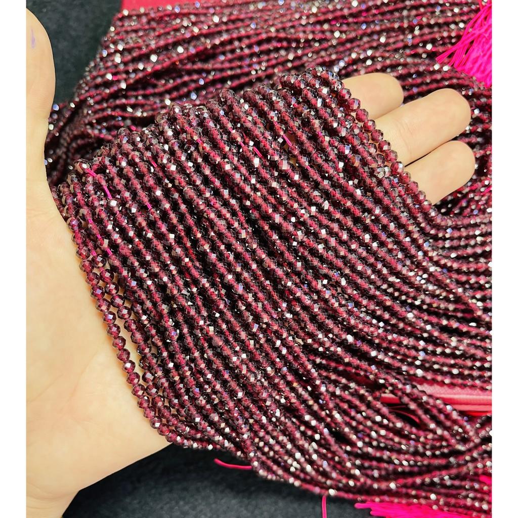 Vòng tay đá Garnet đỏ cắt giác Minh Tâm Jewelry