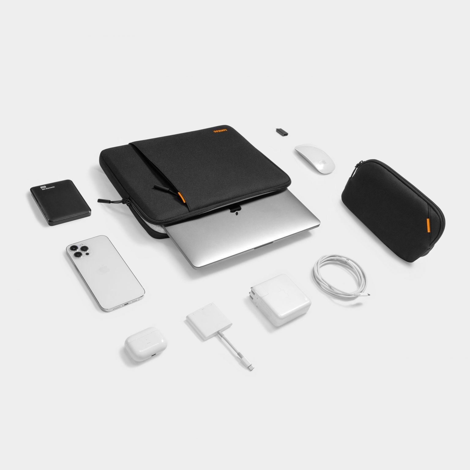 Túi Chống Sốc Laptop TOMTOC A13-C12 Sleeve Kit Dành Cho Macbook 13 inch 360 Protective Kèm Túi Phụ Kiện - Hàng Chính Hãng