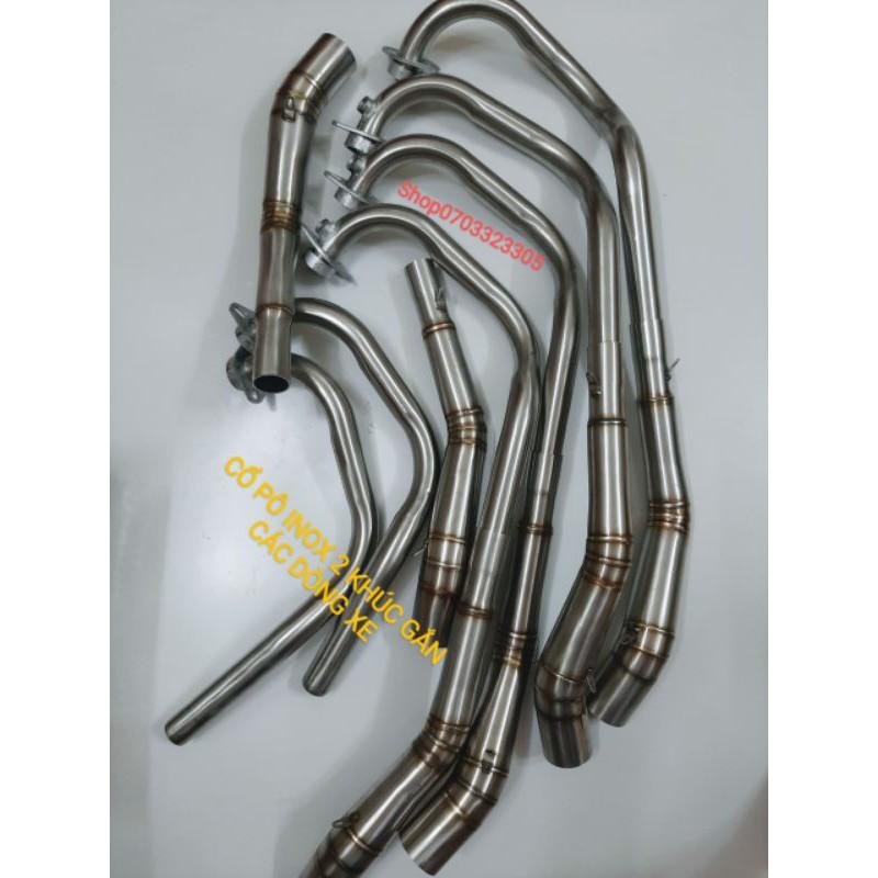 Cổ pô INOX 304 cổ pô 2 khúc gắn xe EXCITER, WINNER,RAIDER, SONIC và các dòng xe khác
