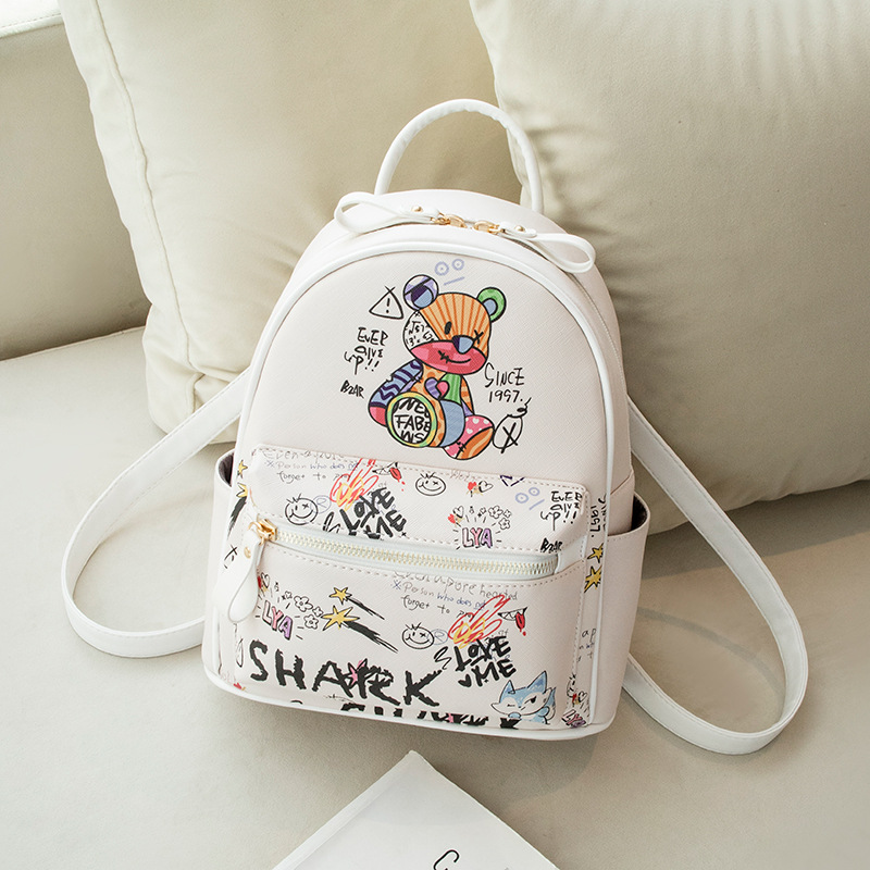 Balo nữ mini đi học đi chơi da pu cao cấp Vituni in hình gấu đễ thương phong cách thời trang hàn quốc SP4020