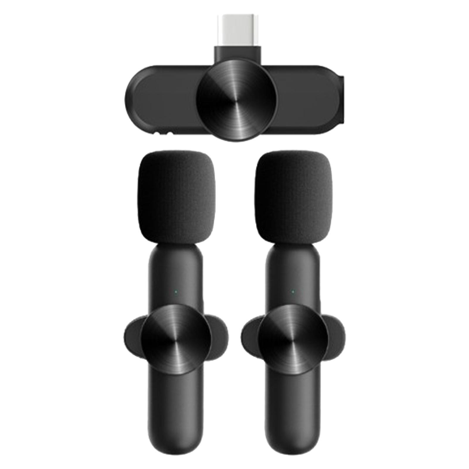 Wireless Lapel Mic Type-C Auto Connect for Live Stream Audio Video Recording
