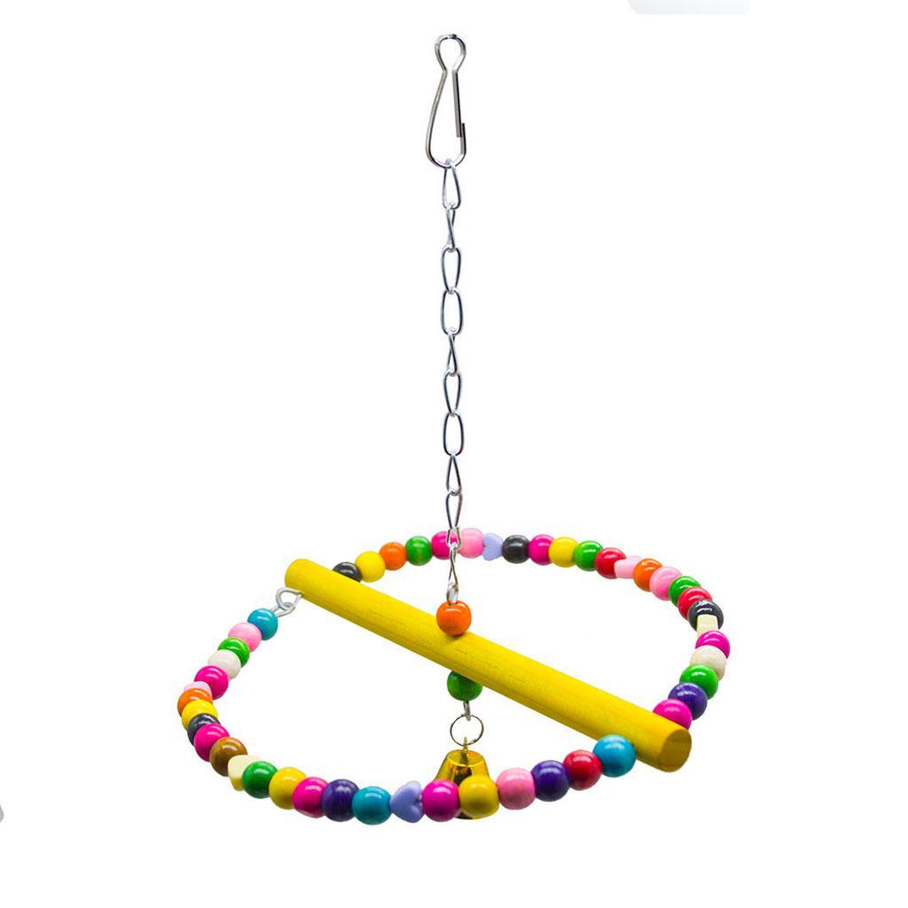 Bird Wooden Cage Perch Toys Parrot Swing for Macaw African Greys