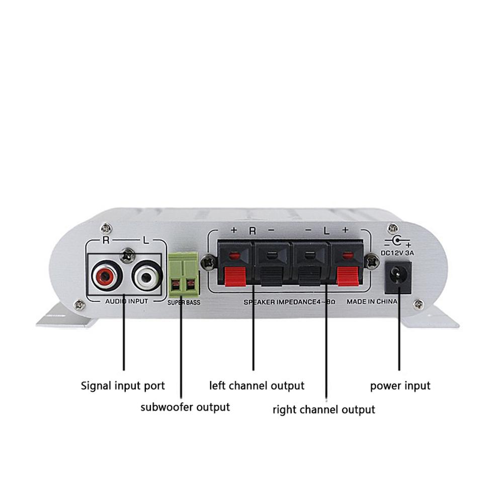 Mini Digital Hi-Fi Power Amplifier 2.1CH Subwoofer Stereo Audio Player Car Motorcycle Home Power Amplifier