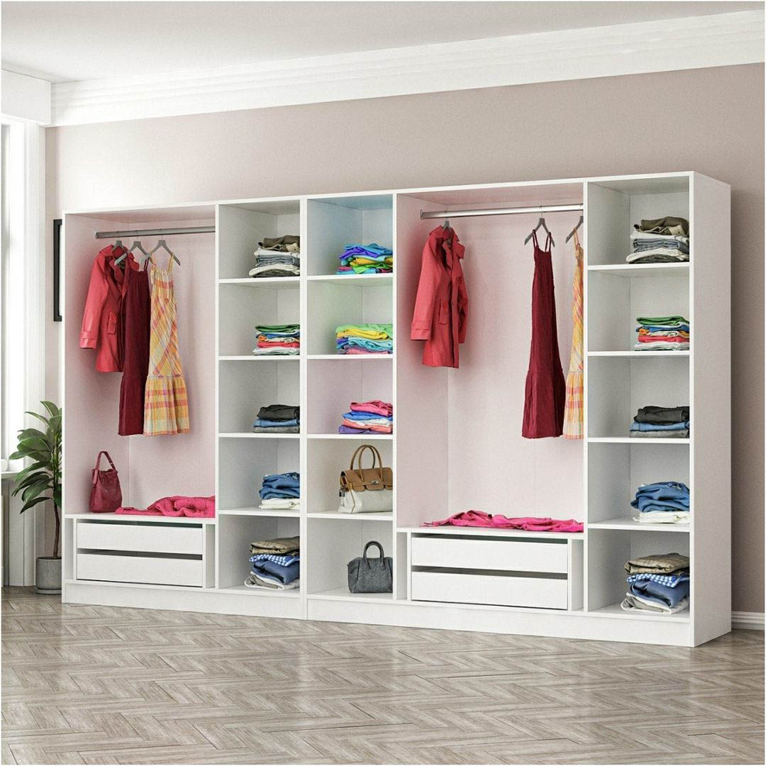 Tủ quần áo gỗ hiện đại SMLIFE Cuambo | Gỗ MDF dày 17mm chống ẩm | D315xR52xC190cm