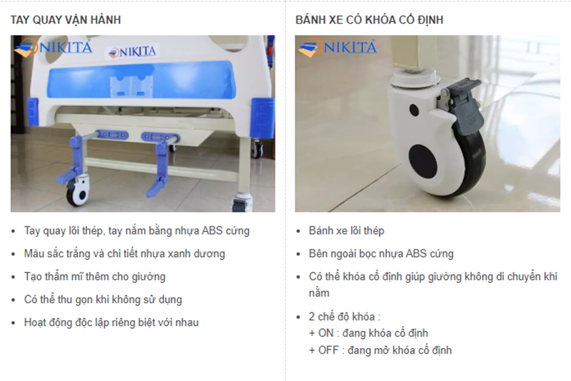 Giường bệnh Y tế, đa chức năng hỗ trợ chăm sóc người bệnh - Hàng chính hãng NIKITA