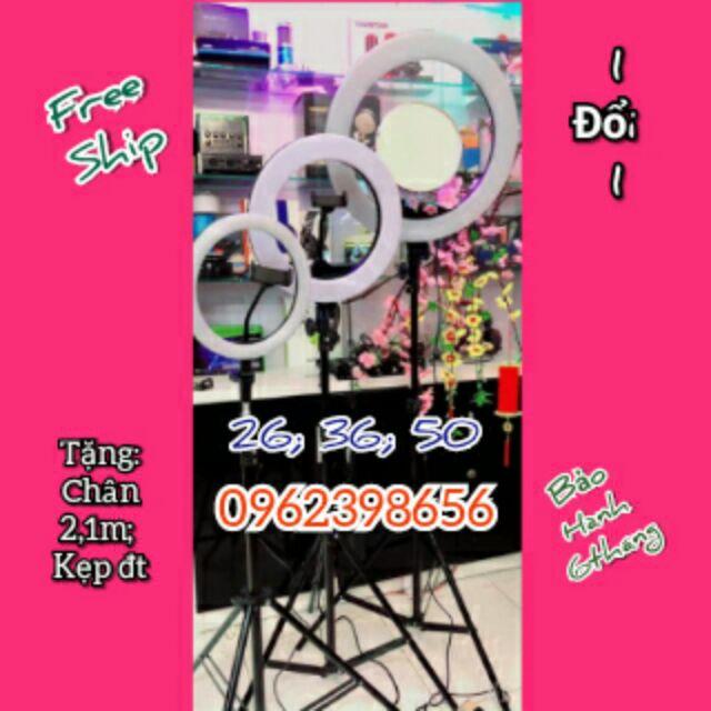 ĐÈN LIVESTREAM 36CM CHÂN 2.1M KÈM KẸP ĐT