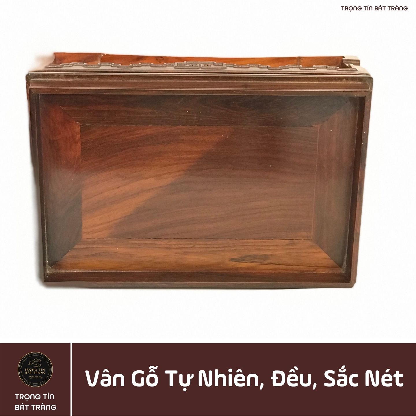 Khay Trà Gỗ Trắc Hình Chữ Nhật Kích Thước 29,5*19,5*10,5 cm KT 90