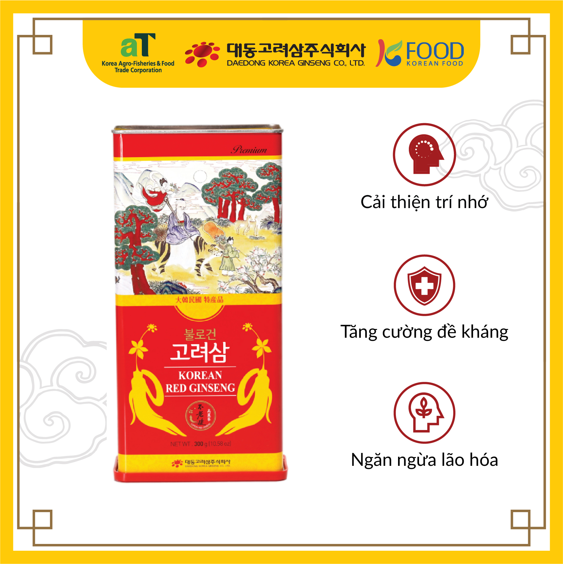 Hồng sâm củ khô dòng Premium 300gram (31-50 củ)