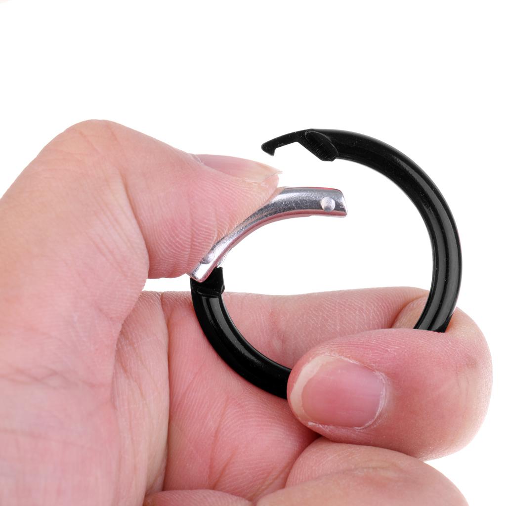 6 Pieces Circle Round Carabiner Hiking Spring Snap Clip Hook Keychain Camping Handbag