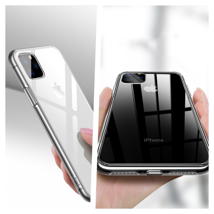 Ốp lưng Cafele trong suốt toàn bộ, lưng kính cường lực không ố vàng, viền máy dẻo cho iPhone11 6.1 inch-Không màu-Hàng chính hãng
