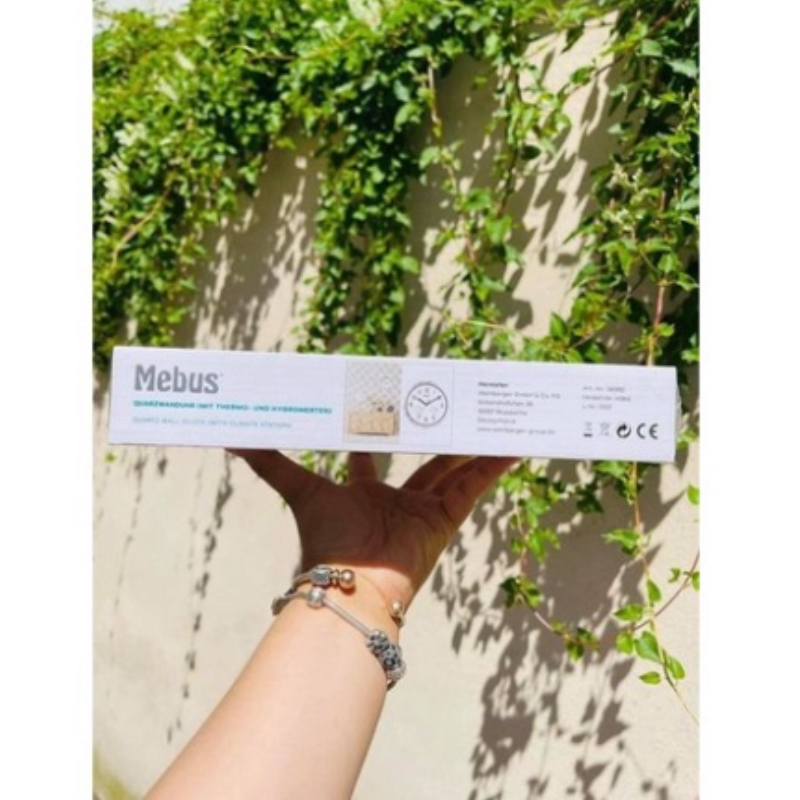 Đồng Hồ Treo Tường Mebus, Đường Kính 30cm, Đồng Hồ Xem Giờ, Báo Nhiệt Độ V à Độ Ẩm, Nhập Đức