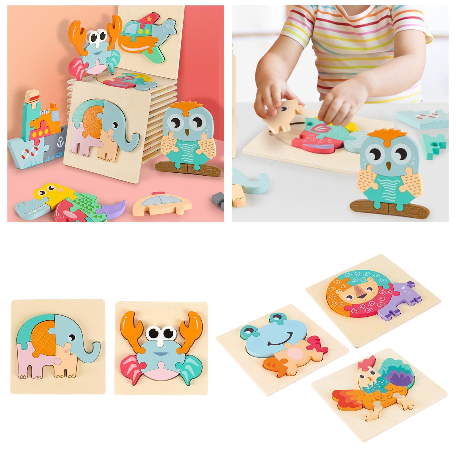 Wooden Toddler Puzzles Animal Montessori Educational for Kids 1 2 3 4 Years