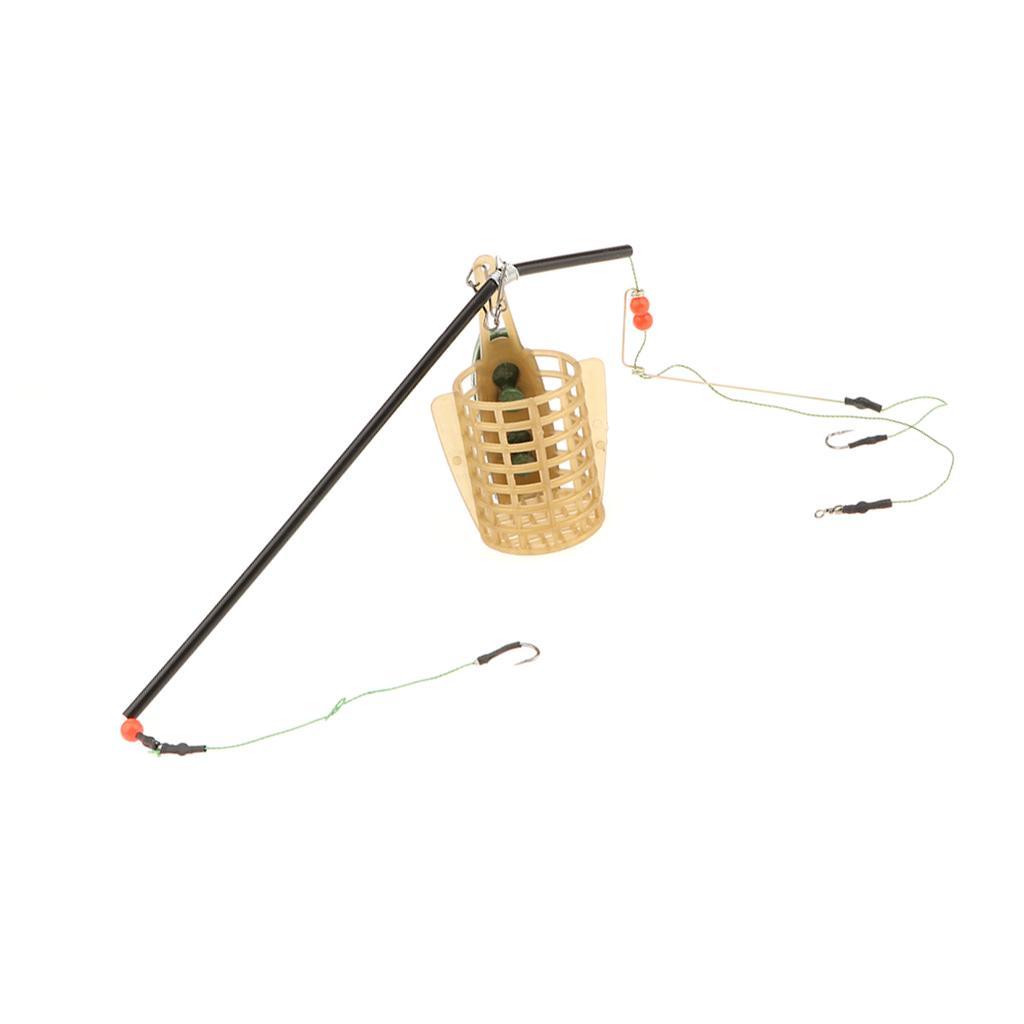 Fishing Bait Trap Cage Feeder Basket Lure Holder with Hooks Fishing Accessories