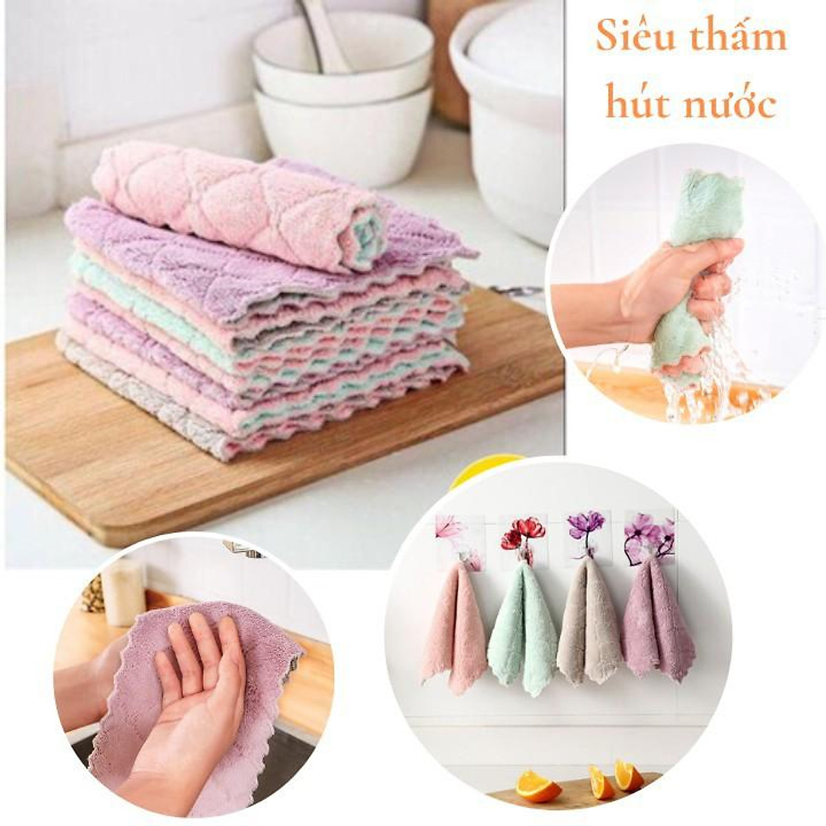 Combo 10 Khăn Lau Bát Đĩa Nhà Bếp Đa Năng 24*15cm, Lau Cốc Chén Bàn Ghế Thấm Nước Chống Dính Dầu Mỡ Chính Hãng dododios - Combo Khăn Lau Đa Năng Mặt Siêu Thấm, Khăn Lau Bếp, Khăn Lau Kính, Khăn Lau Bát, Khăn Lau Tay, Khăn Lâu Ô Tô - Khăn lau nhà bếp