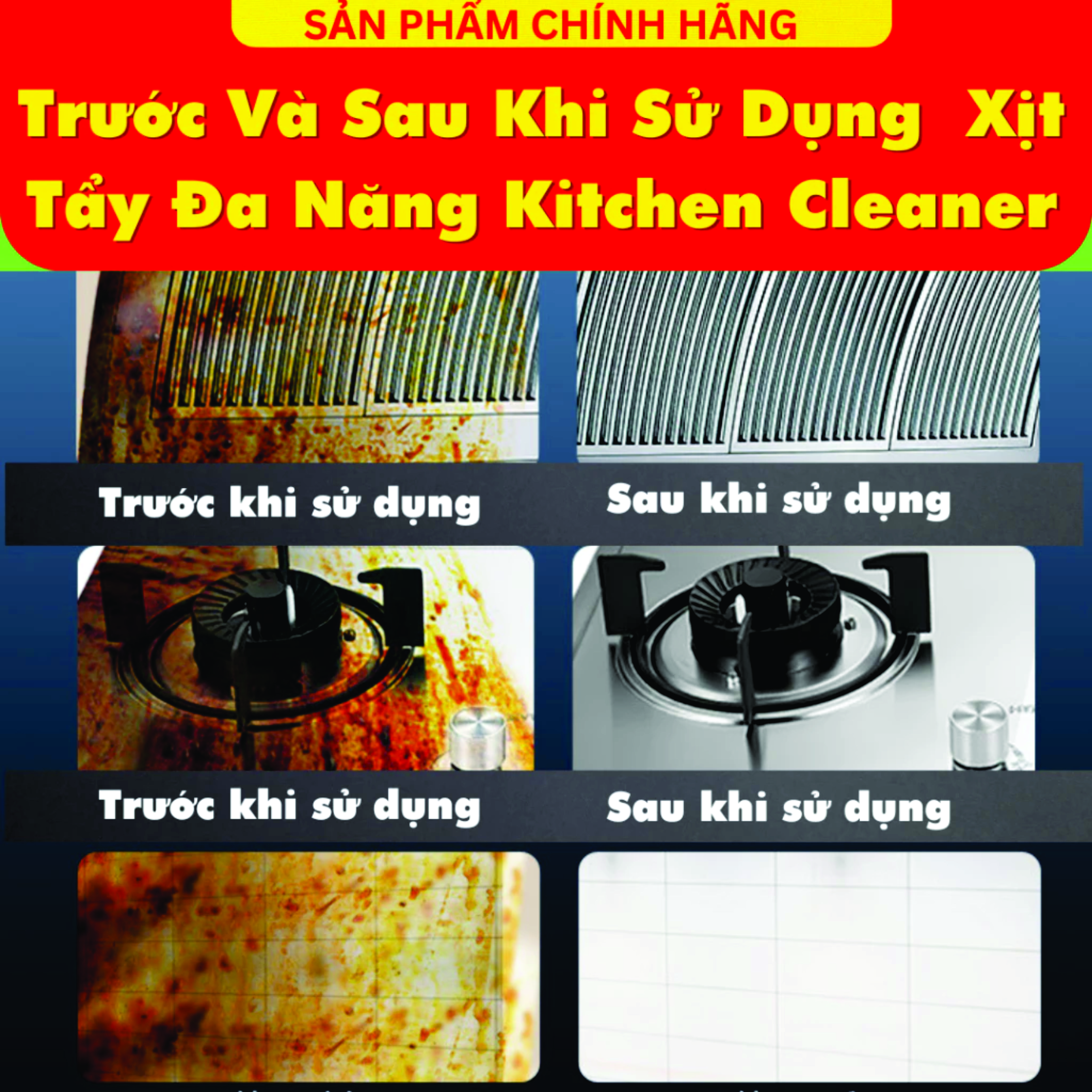 Chai Xịt Tẩy Rửa Đa Năng Kitchen Cleaner 500ml – Tẩy Rửa Nhà Bếp Dạng Bọt