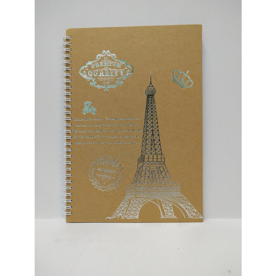 Sổ Tay Lò Xo Bìa Cứng Thép Eiffel A5