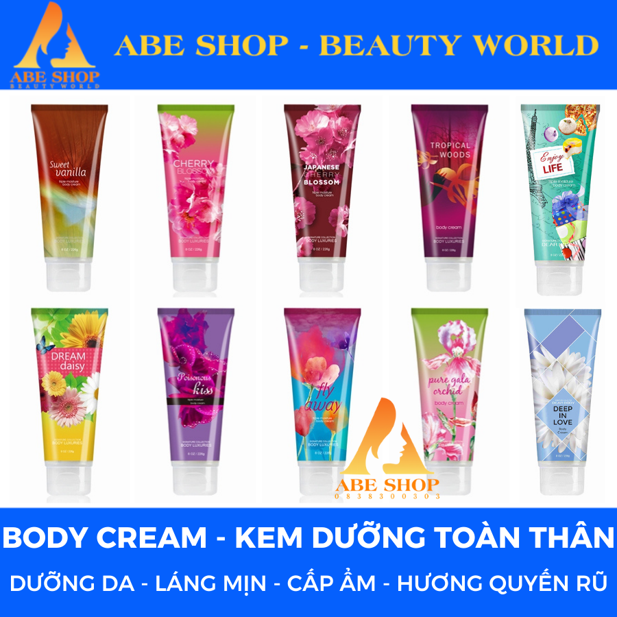 Body Cream DEAR BODY 226ml - Kem Dưỡng Toàn Thân - Siêu Mềm Mượt - Giúp Da Căng Bóng Mềm Mịn - Hương Thơm Mát Dễ Chịu - Cấp Ẩm - Cân Bằng pH - Lưu Hương Tới 8h