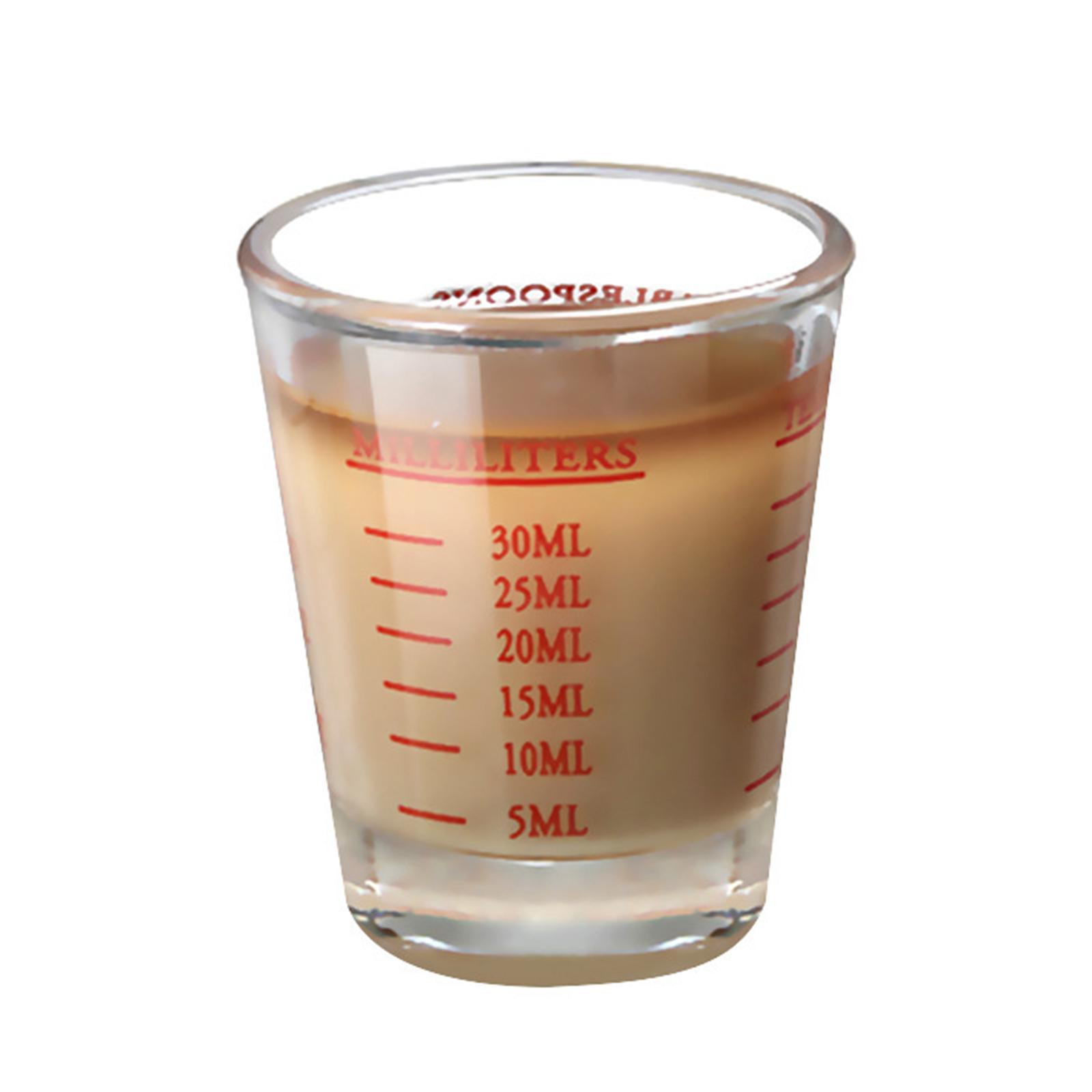 2x Clear Glass with Scale Glass Measuring Cup for Cafe
