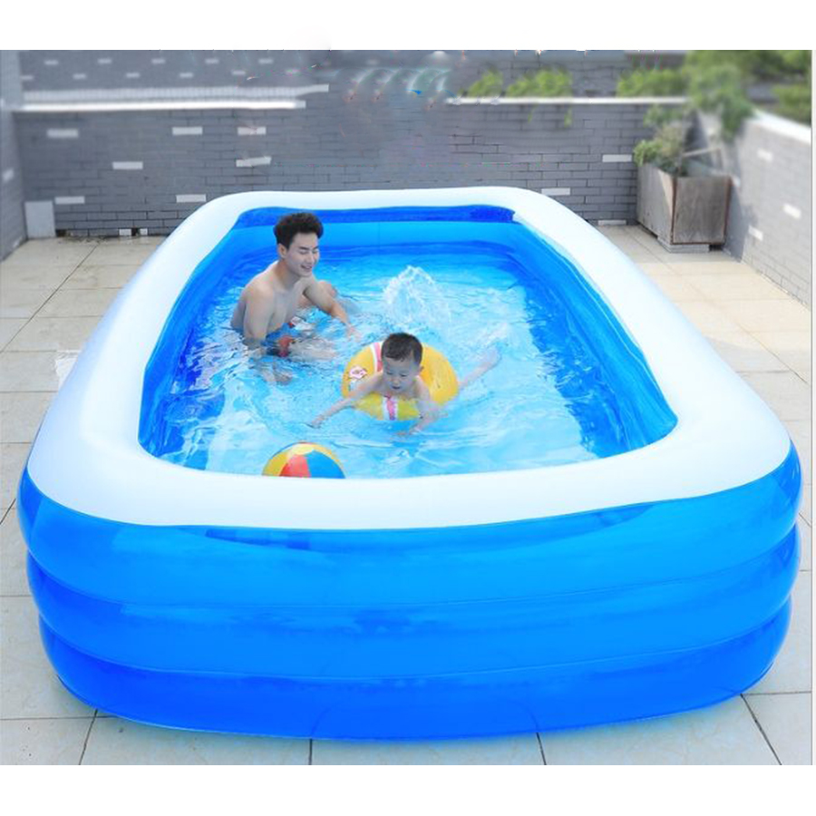 Bể phao bơi cao cấp cho gia đình 2.9m không hộp (290x170x60 cm) Tặng kèm Quạt mini đển bàn siêu mát