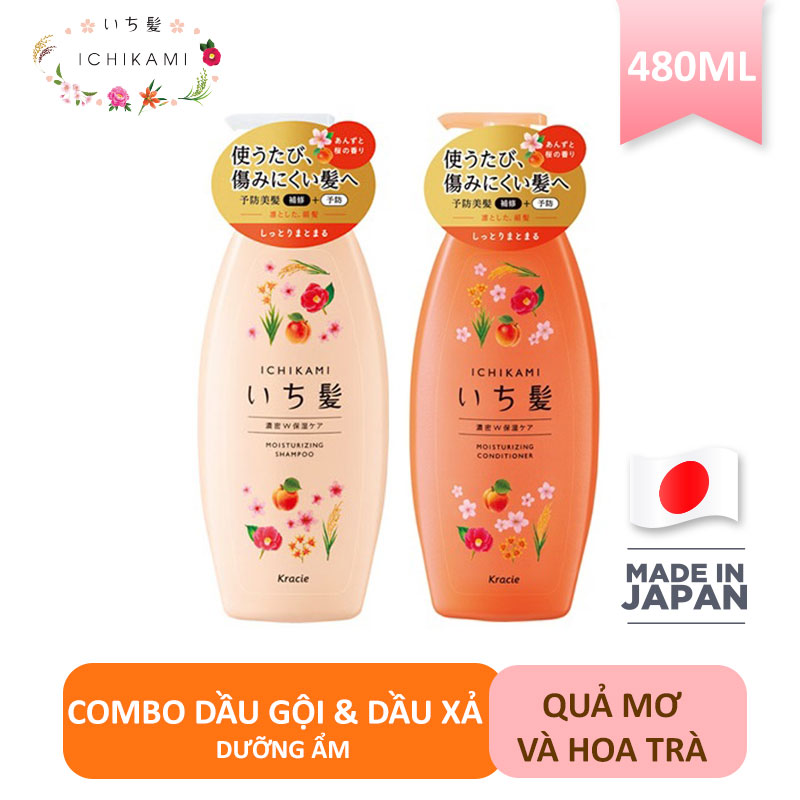 Combo Dầu Gội Xả Dưỡng Ẩm Ichikami (480ml)