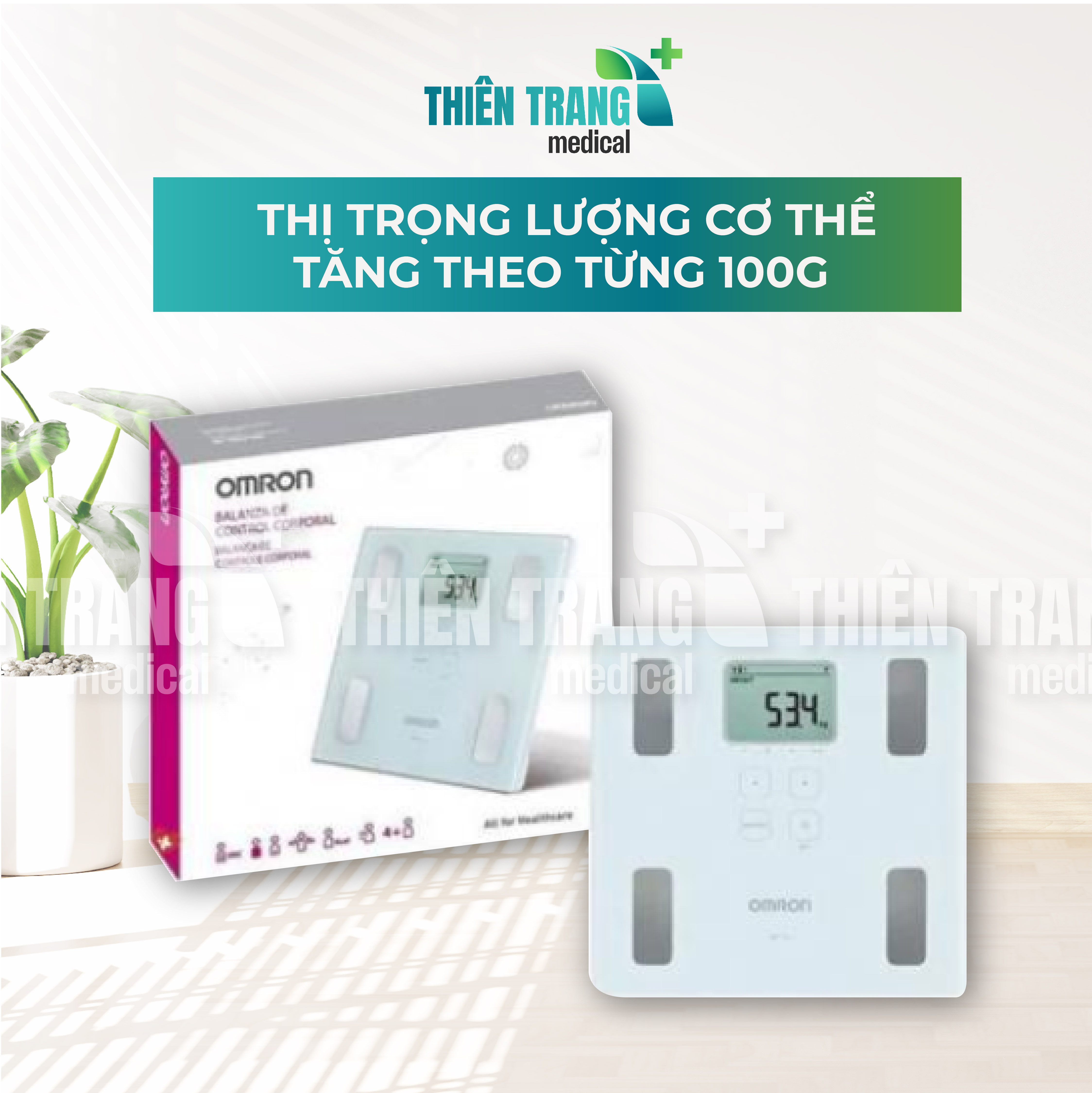 Máy đo thành phần, phân tích lượng mỡ cơ thể OMRON HBF-214 Thiên Trang Medical