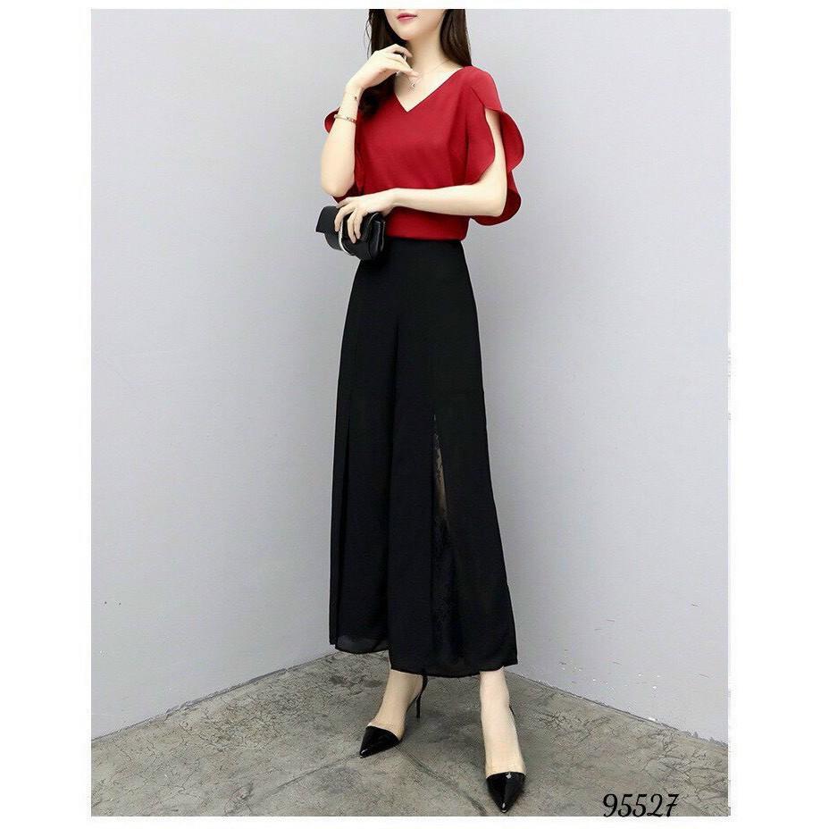 SET COTTON LẠNH,QUẦN CÓ DÂY KÉO,THIẾT KẾ HỌA TIẾT TRƠN NHƯNG KHÔNG KÉM PHẦN SANG TRỌNG LANA FASHION