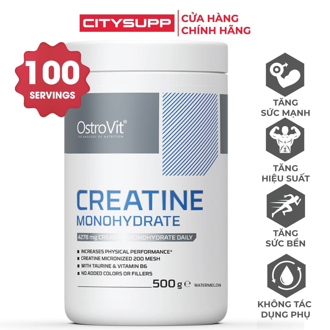 Ostrovit Creatine Monohydrate Hỗ Trợ Tăng Cơ, Tăng Sức Mạnh & Hiệu Suất Tập Luyện